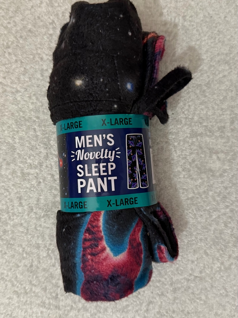 NWT Briefly Stated Novelty Sleep Pant Laser Beam Cat Kitty Galactic Space Print